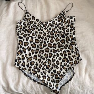 Cheetah print bodysuit.